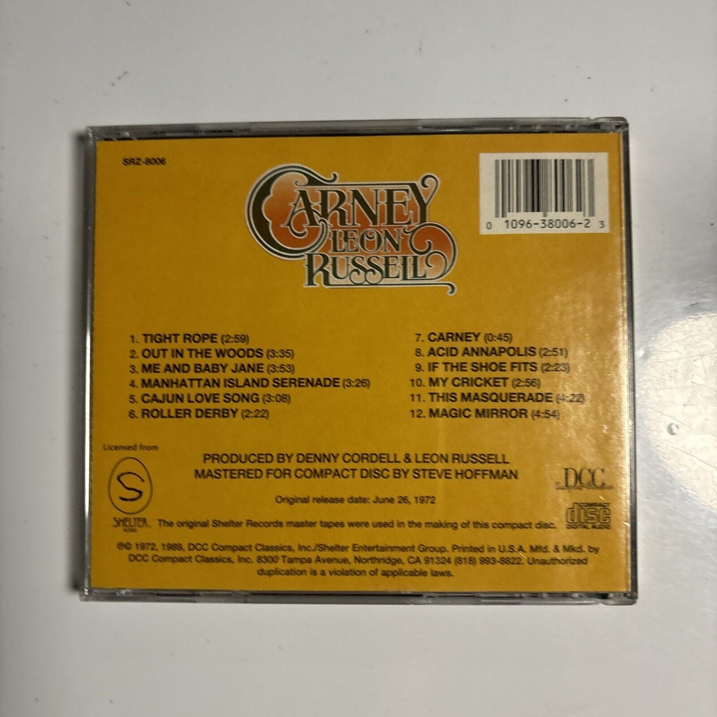 Leon Russell - Carney (CD, 1989) Shelter Records SRZ-8006