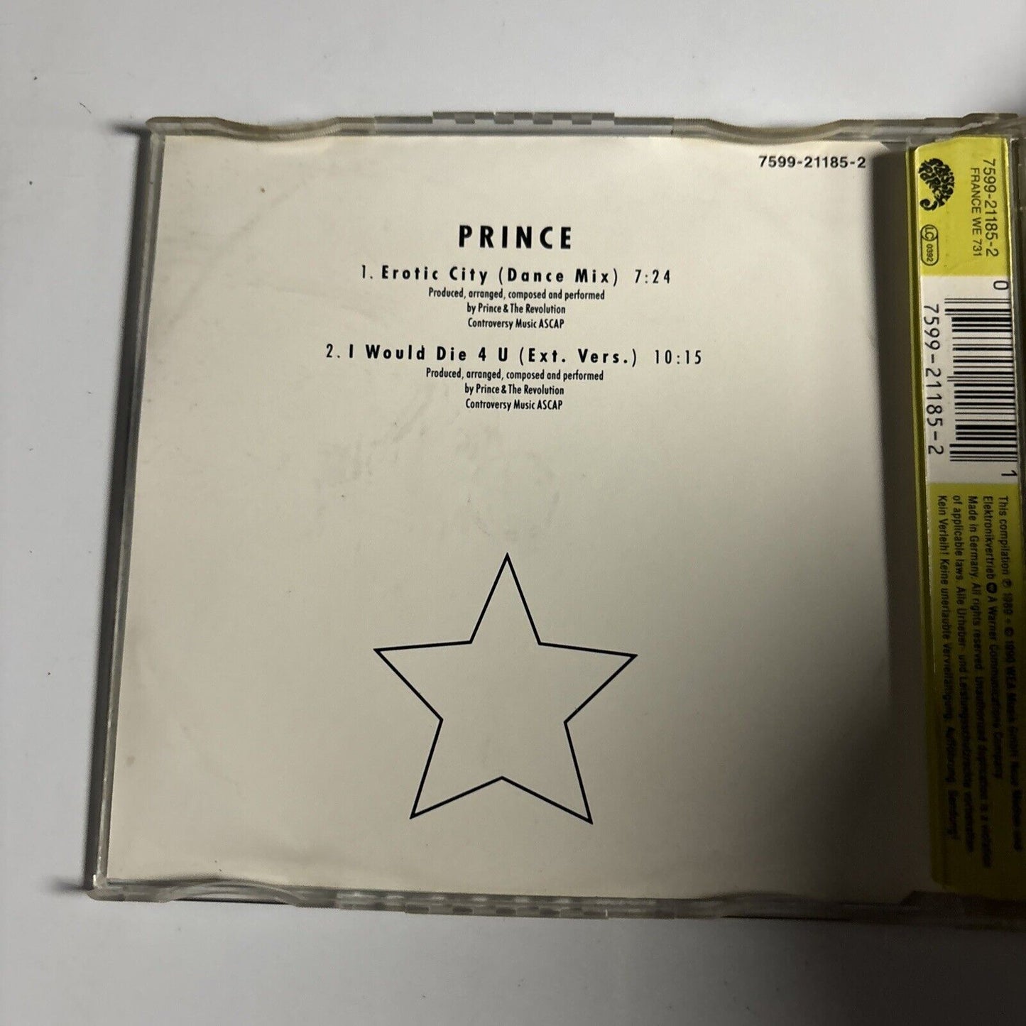 Prince - Erotic City / I Would Die 4 U (CD, 1989) Paisley Park 473562 2