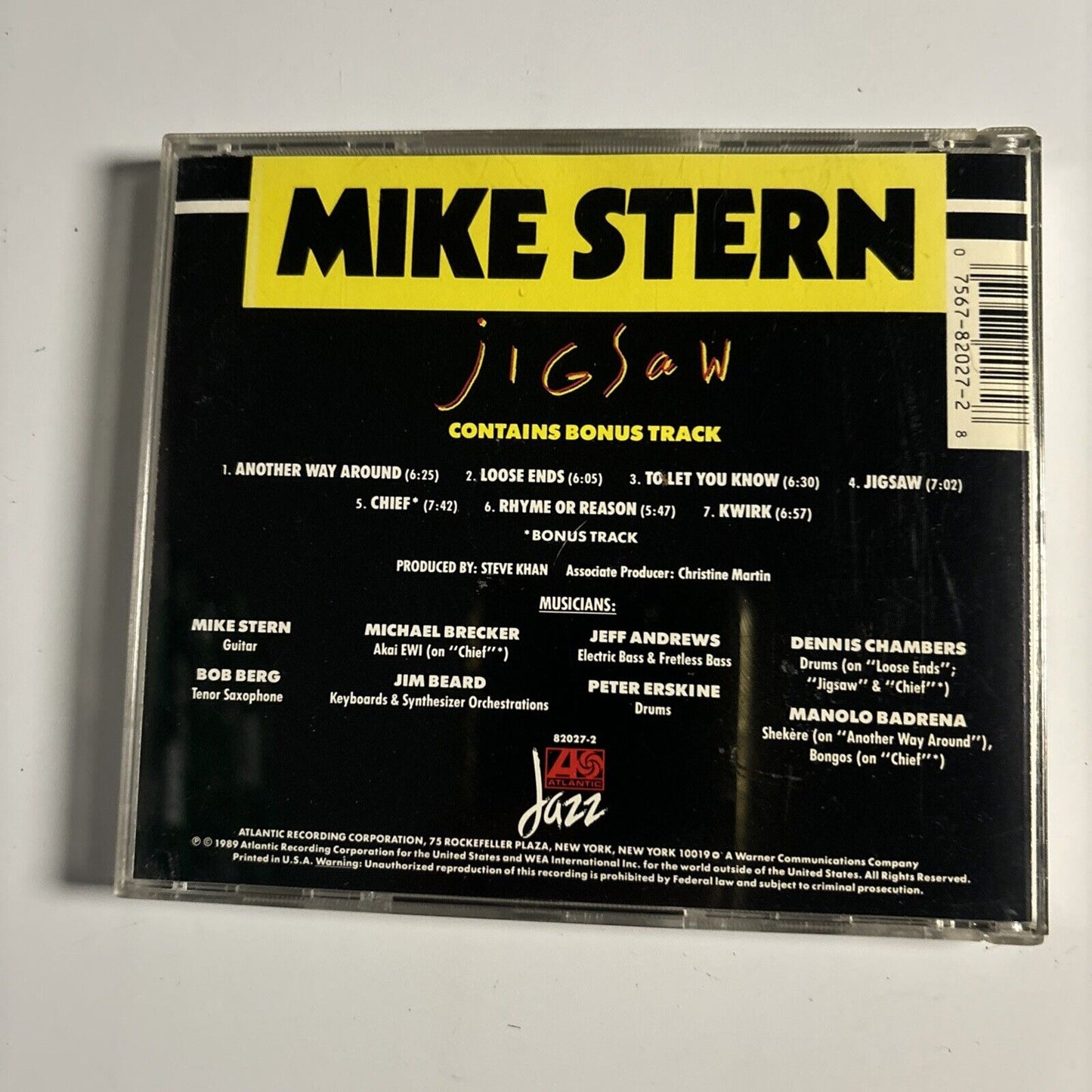 Mike Stern - Jigsaw (CD, 1989) Atlantic Jazz 7 82027-2