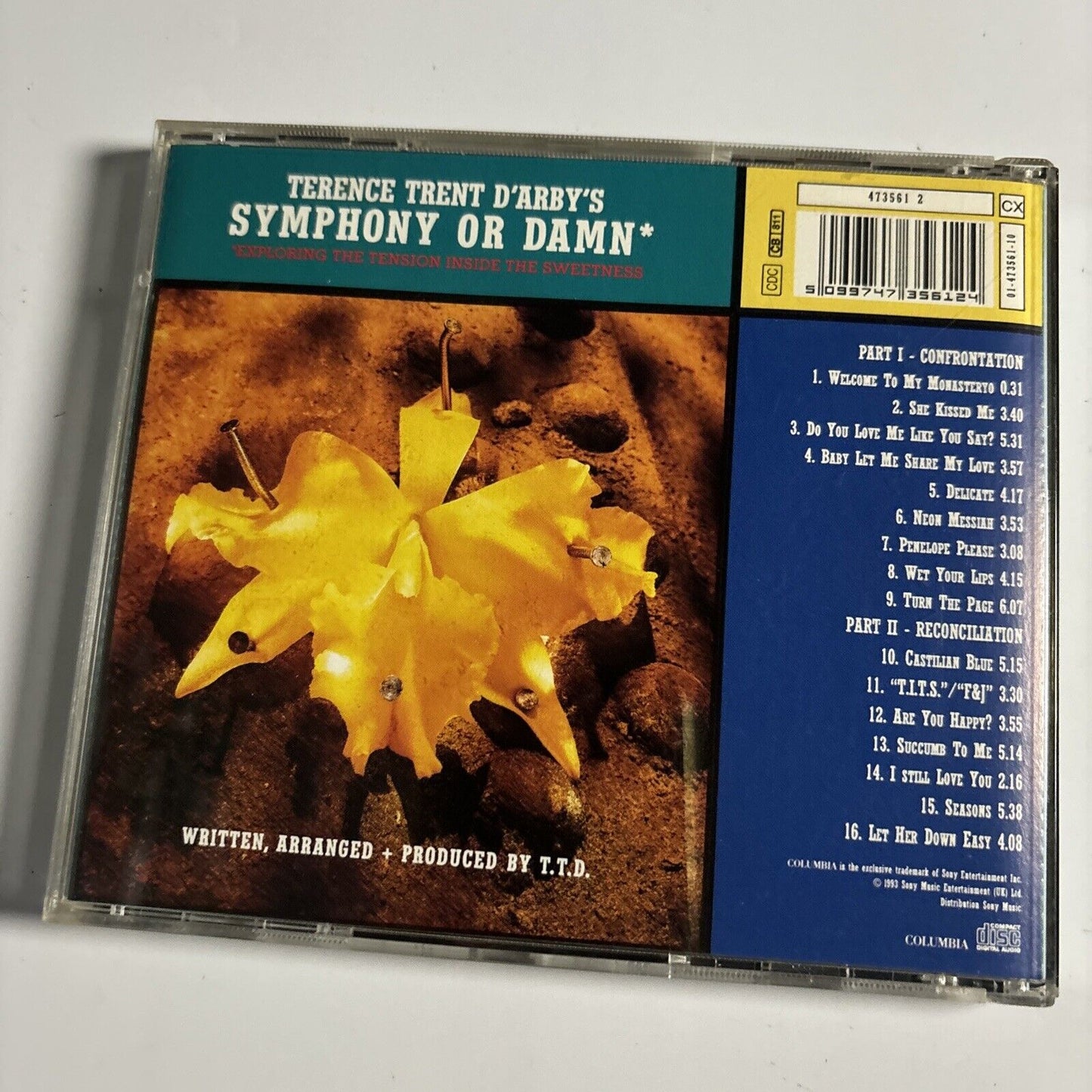 Terence Trent D'Arby's Symphony Or Damn (CD, 1993) Columbia 473561 2