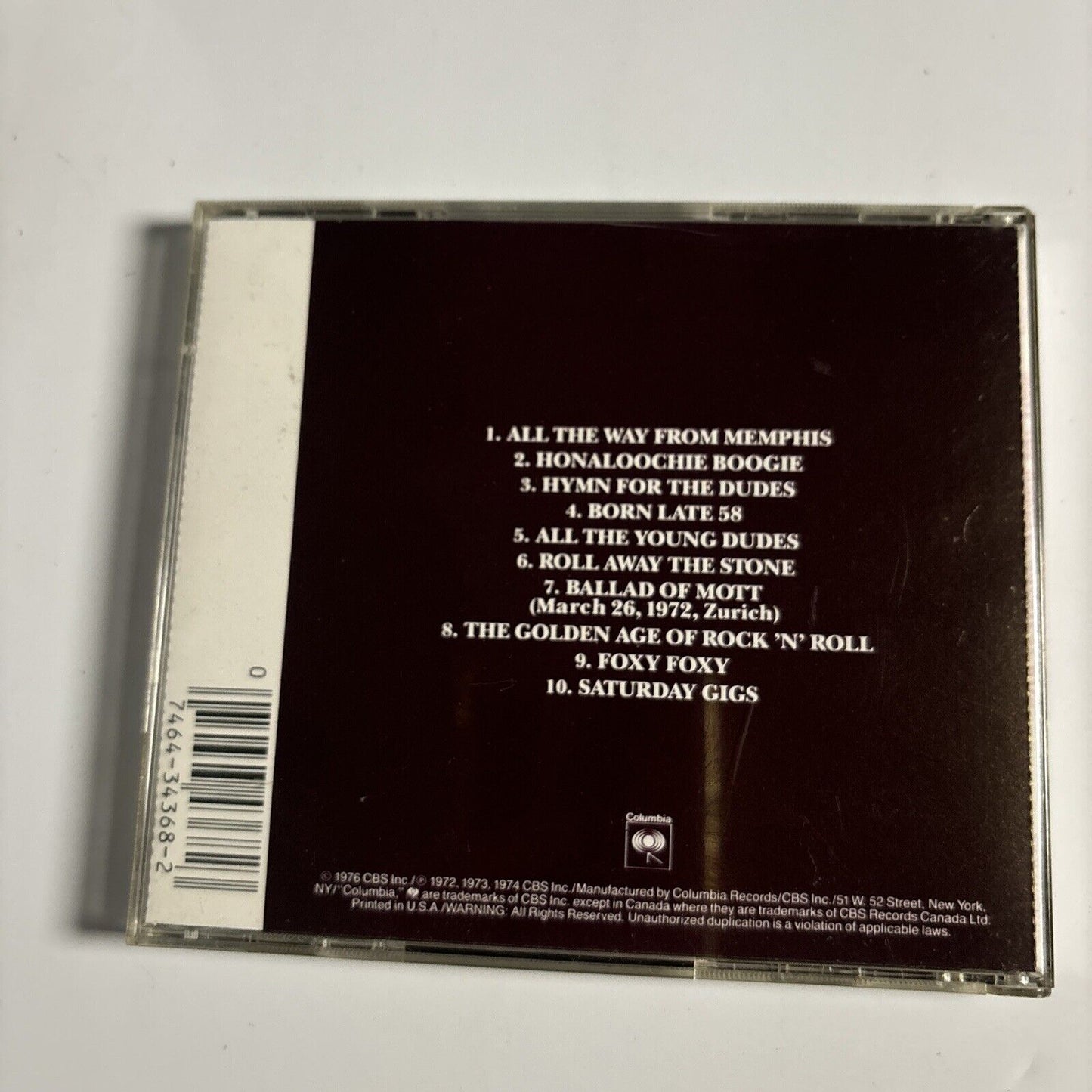 Mott The Hoople - Greatest Hits (CD, 1976) Rock Columbia CK 34368