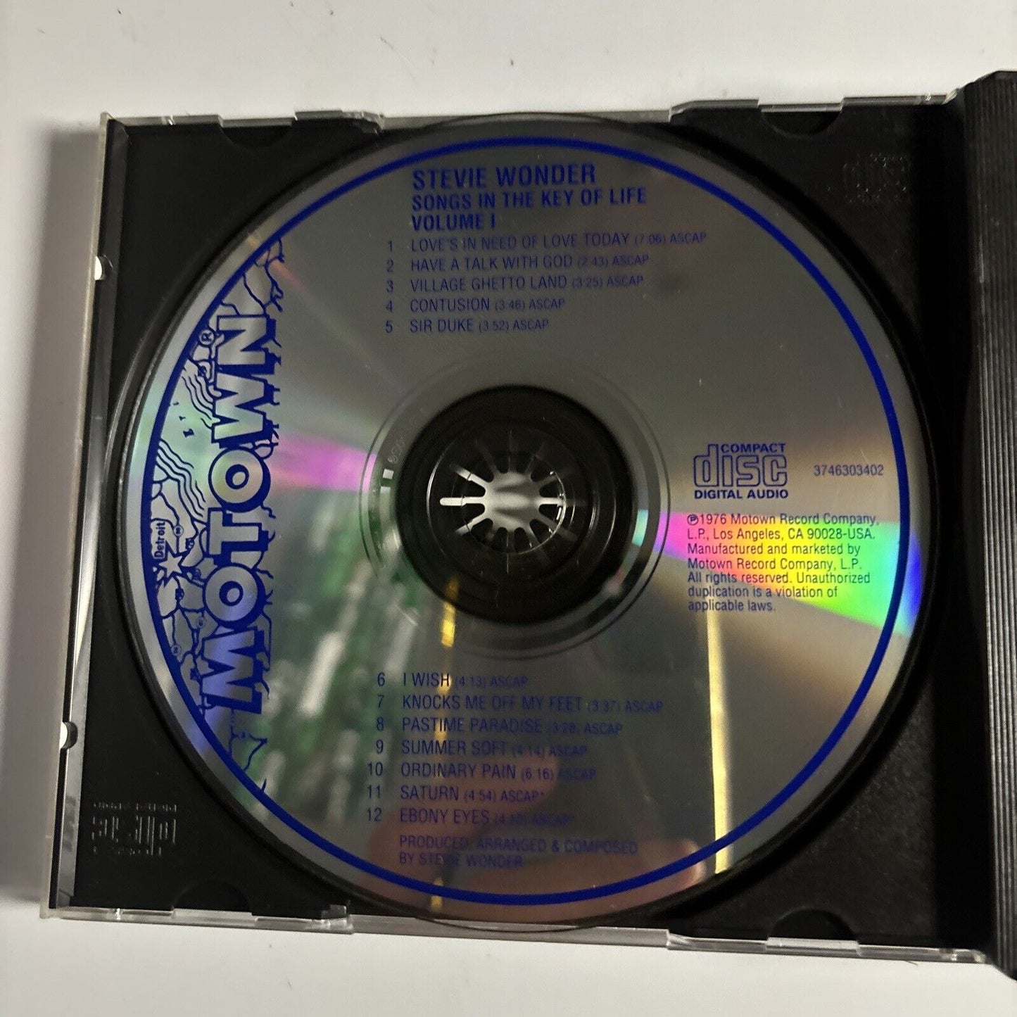 Stevie Wonder - Songs In The Key Of Life (CD, 1976, 2-Disc) Motown CDP 7 46551 3