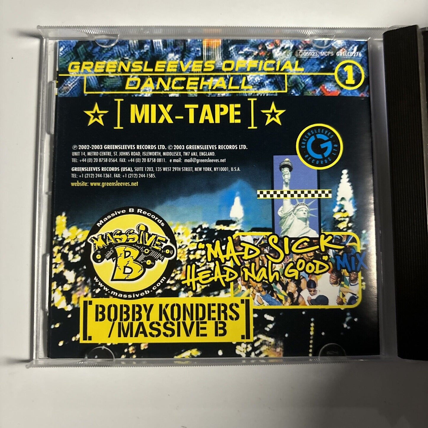 Greensleeves Official Dancehall Mix-Tape 1 (CD, 2003) Mad Sick Head Nah Good Mix