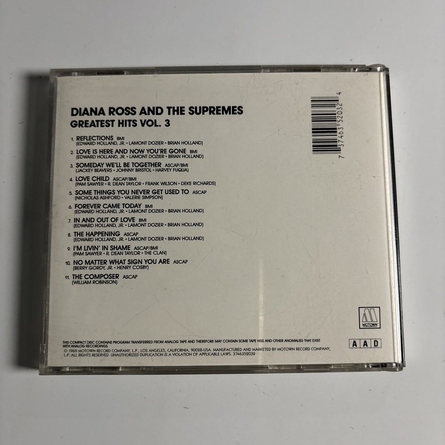Diana Ross & The Supremes - Greatest Hits Volume 3 (CD, 1992) Motown