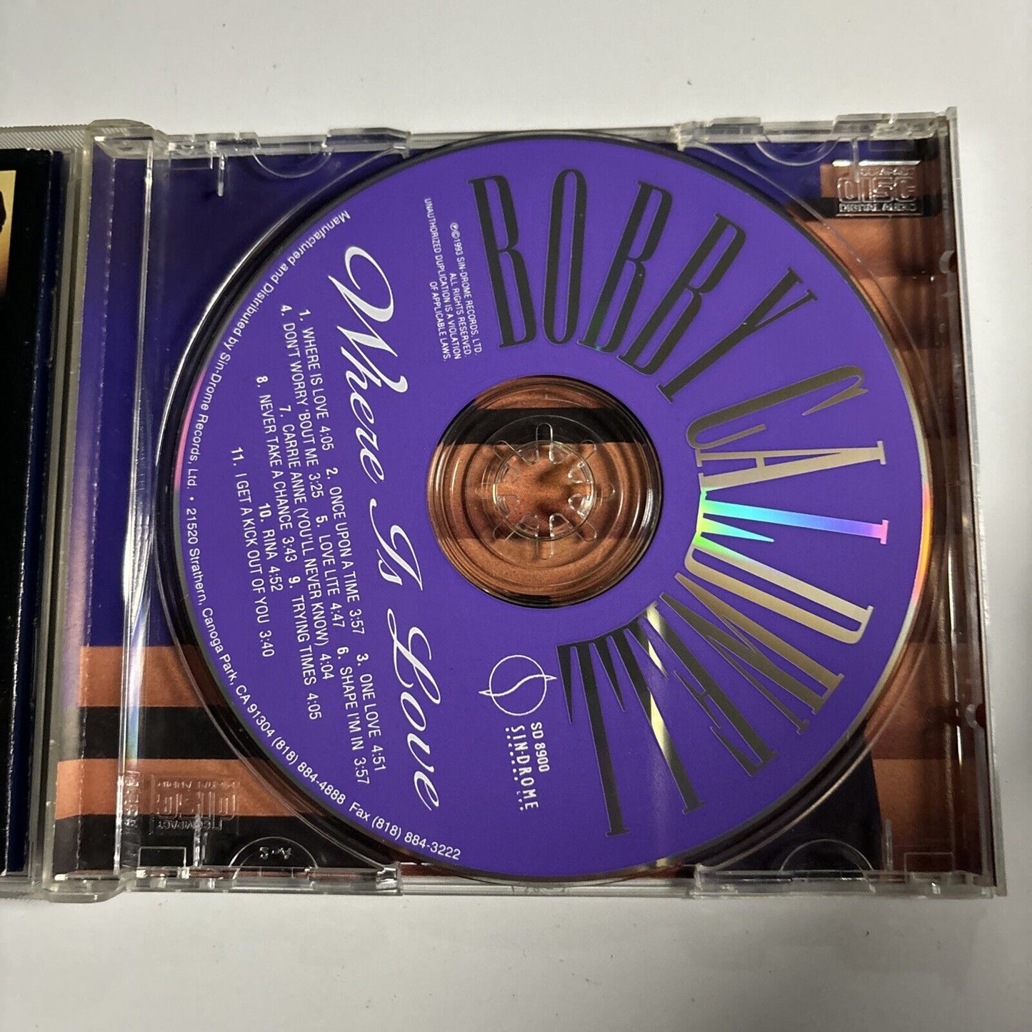 Bobby Caldwell - Where Is Love (CD, 1993) Sin-Drome Records SD 8900