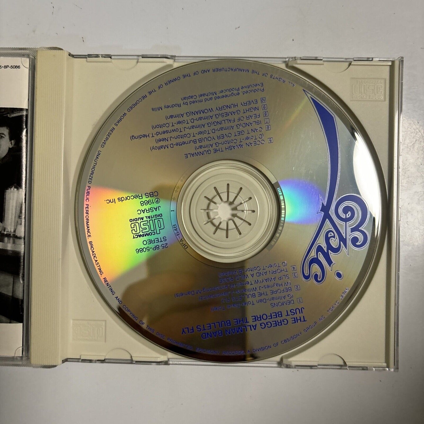 Gregg Allman Band - Just Before The Bullets Fly (CD, 1988) Japan 25-8p-5086