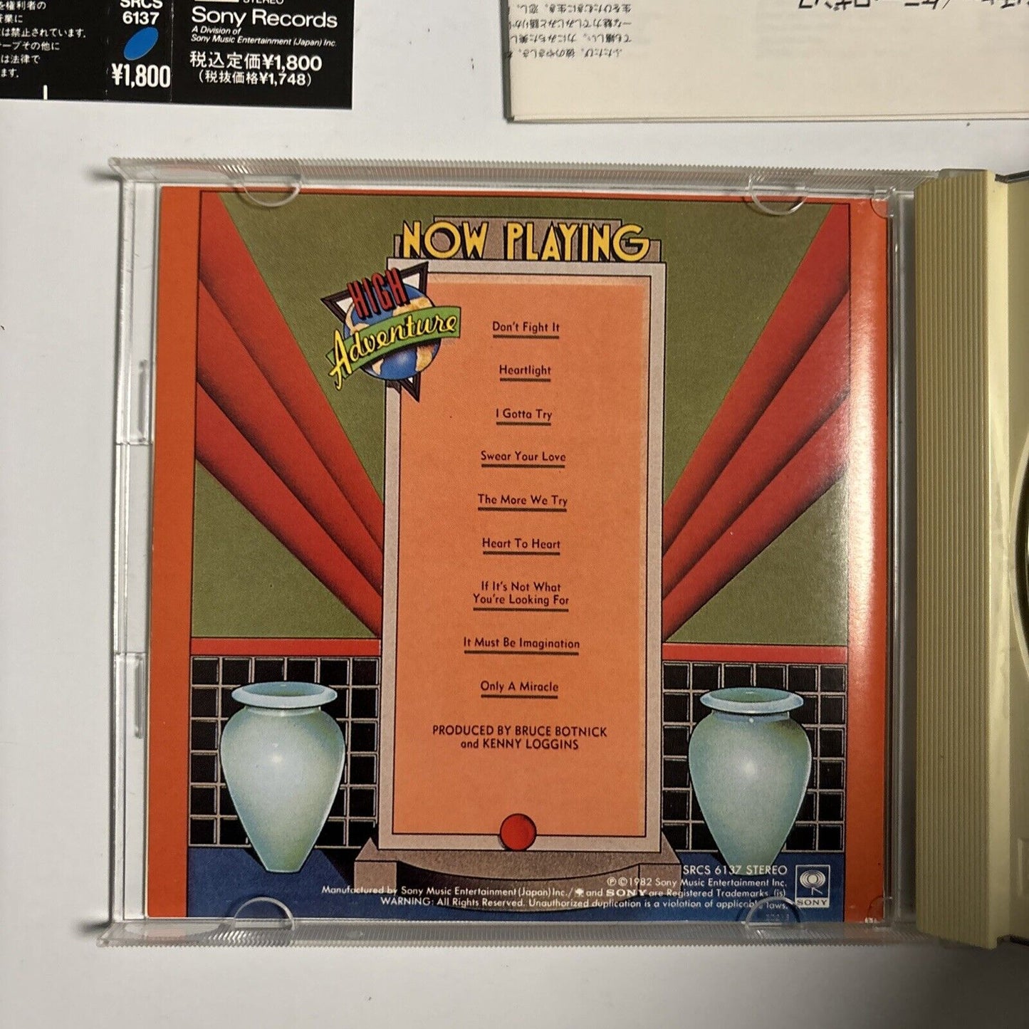 Kenny Loggins - High Adventure (CD, 1991) Japan SRCs-6137 Obi