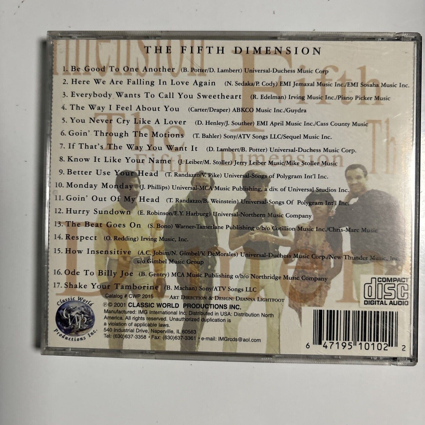 The Fifth Dimension - Live! Plus Rare Studio Recordings (CD, 2001) CWP 2015