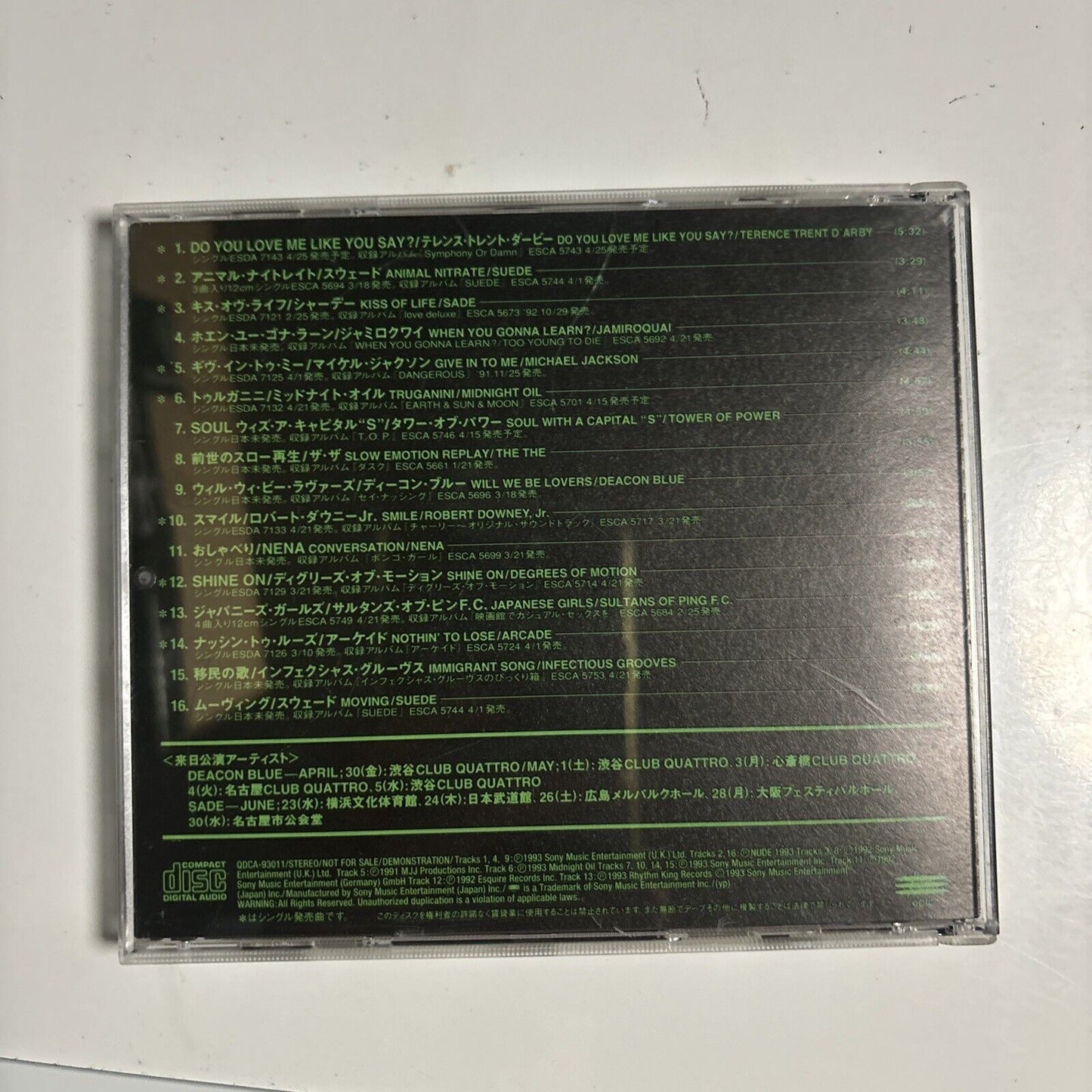 Epic / Sony Single Collection April 1993 (CD, 1993) Japan qdca-93011