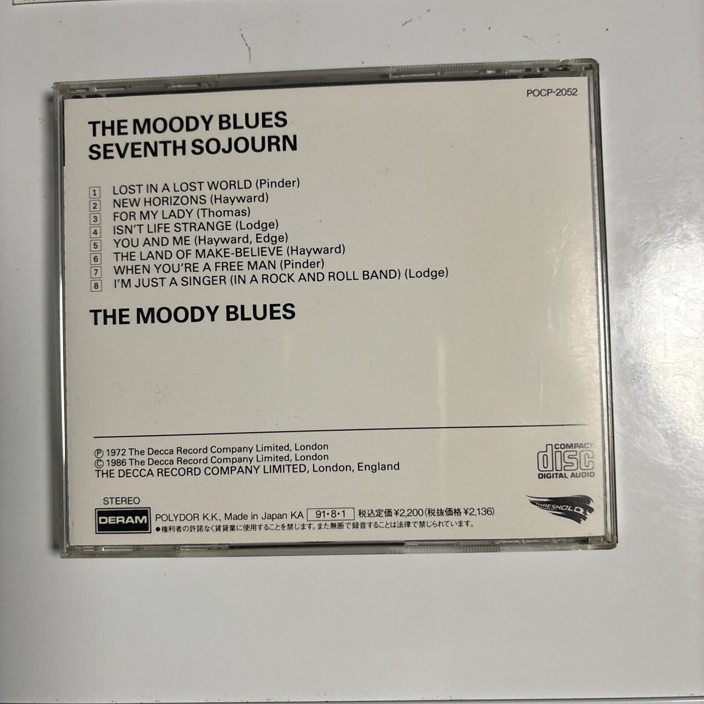 The Moody Blues - Seventh Sojourn (CD, 1991) Japan pocp-2052