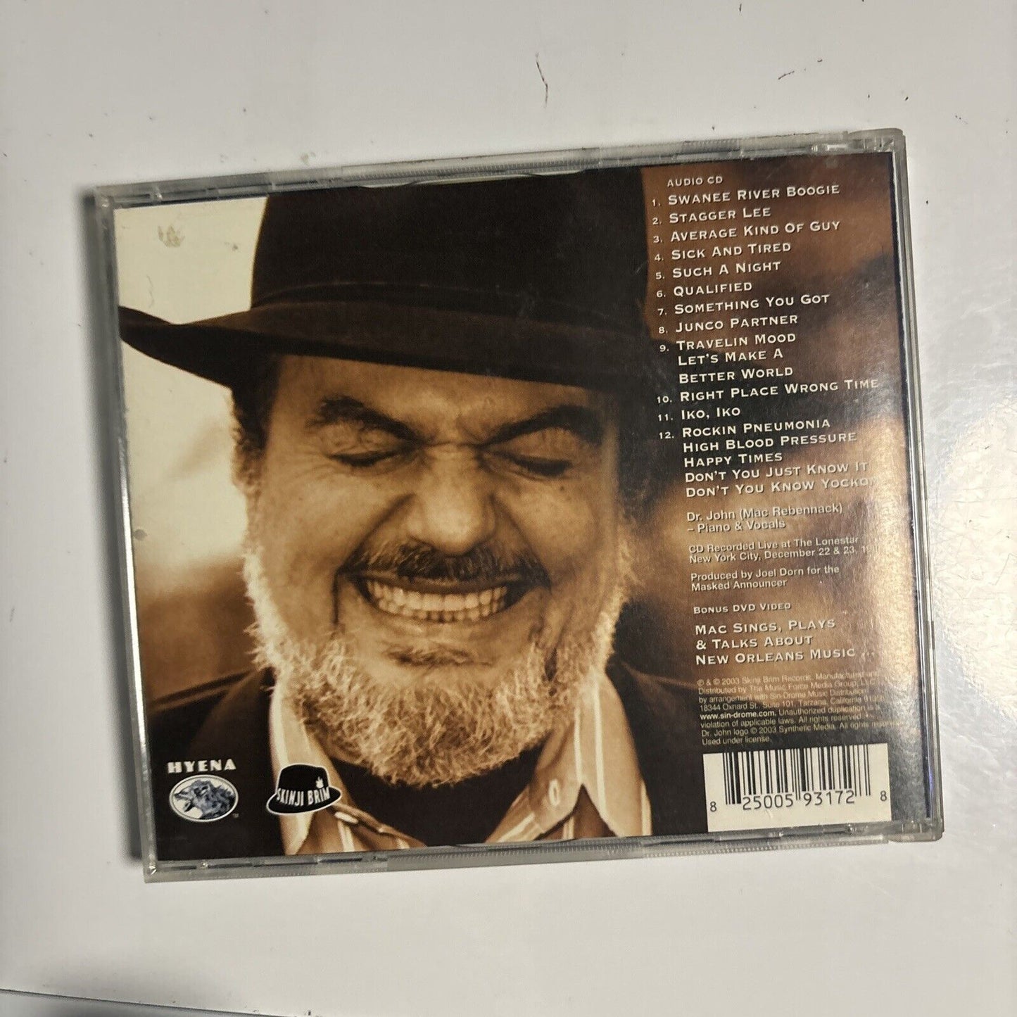 Dr. John - All By Hisself: Live At The Lonestar (CD + DVD, 2003) Blues TMF 9317