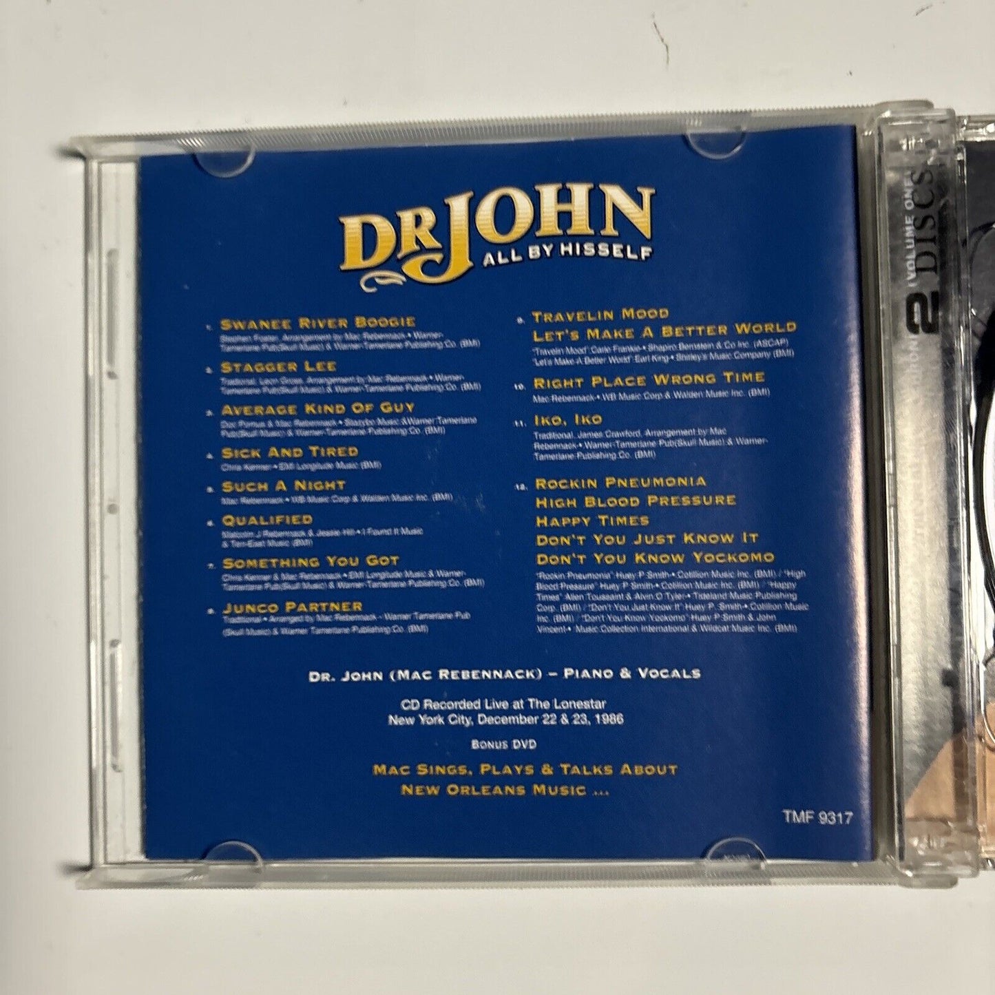 Dr. John - All By Hisself: Live At The Lonestar (CD + DVD, 2003) Blues TMF 9317