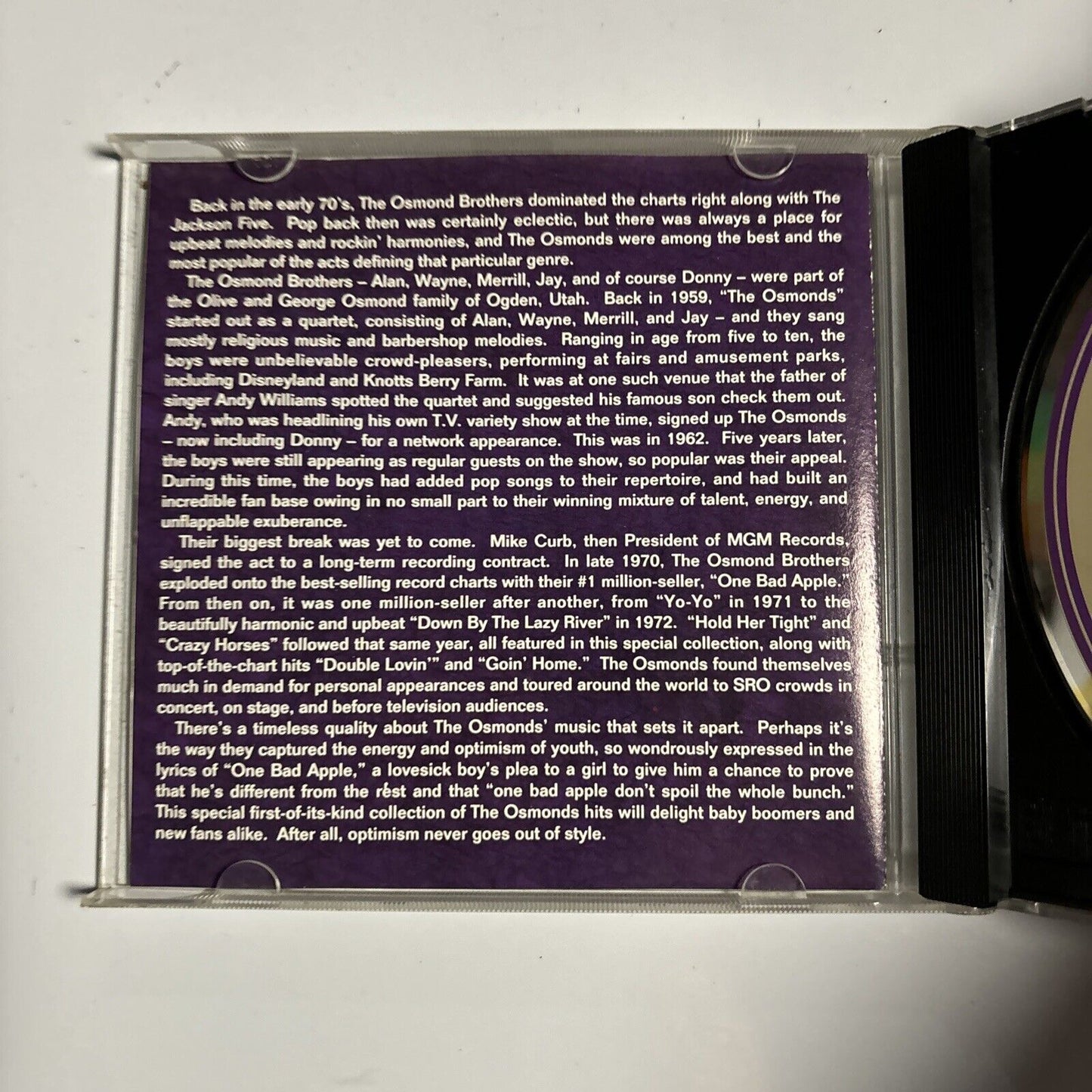 Osmond Brothers - Greatest Hits (CD, 1992) Curb Records D2-77529