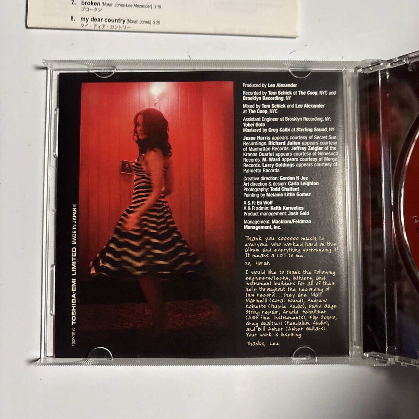 Norah Jones – Not Too Late (CD, 2007) Japan tocp-70170 Japan Bonus Track