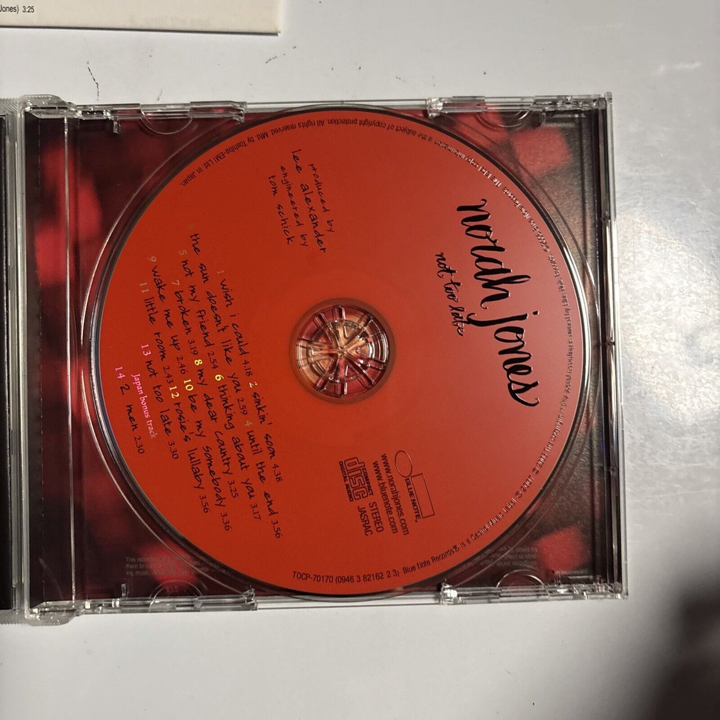 Norah Jones – Not Too Late (CD, 2007) Japan tocp-70170 Japan Bonus Track