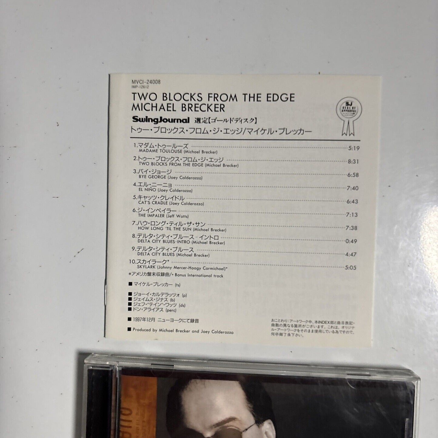 Michael Brecker – Two Blocks From The Edge (CD, 1998) Japan mvci-24008