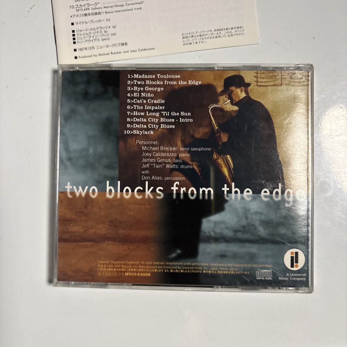 Michael Brecker – Two Blocks From The Edge (CD, 1998) Japan mvci-24008
