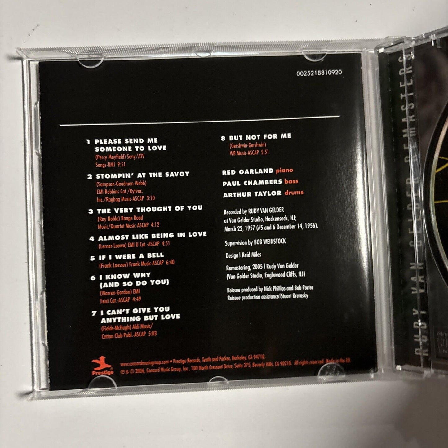 Red Garland's Piano With Paul Chambers & Art Taylor Prestige 7086 (CD, 2006)