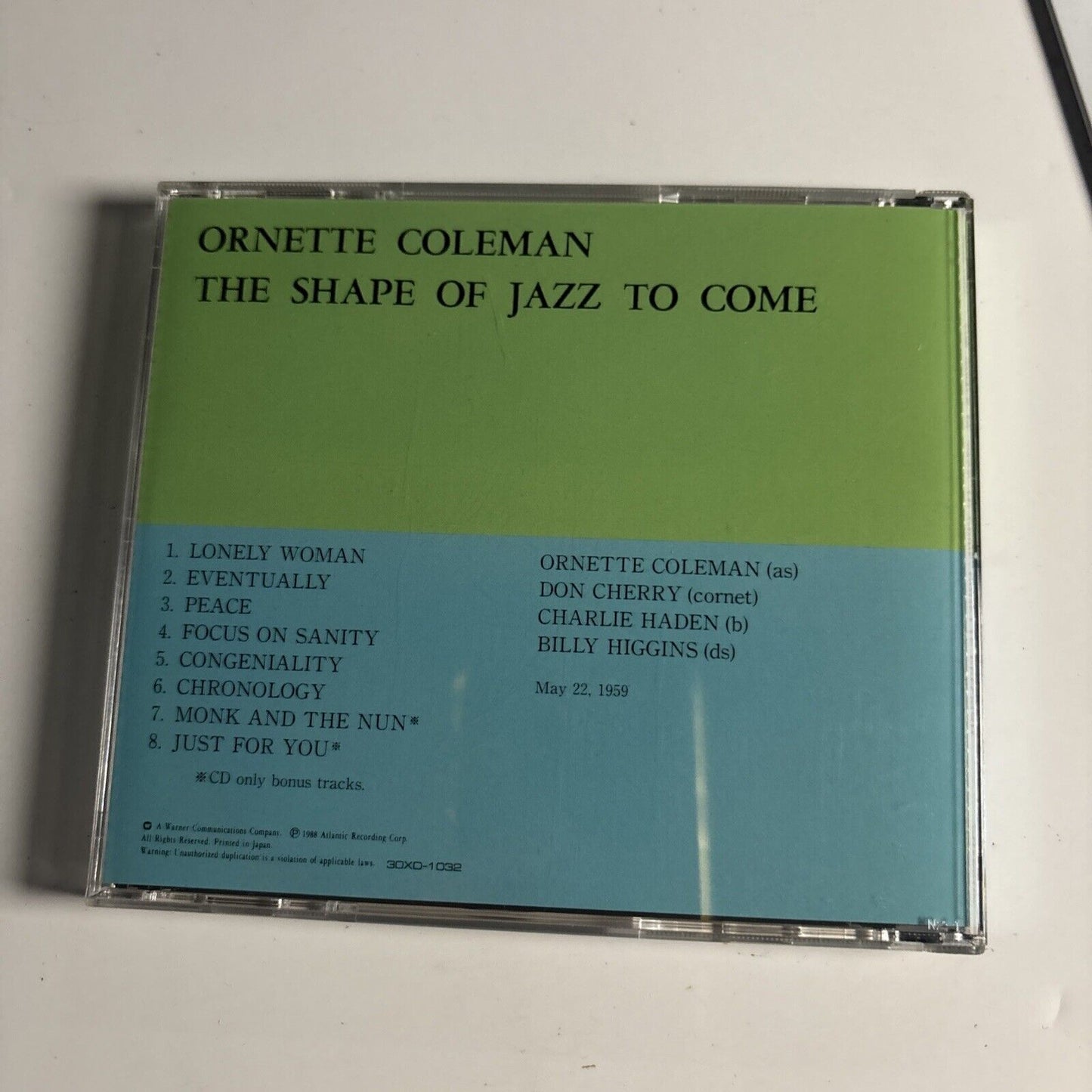 Ornette Coleman – The Shape Of Jazz To Come (CD, 1988) Japan 30xd-1032