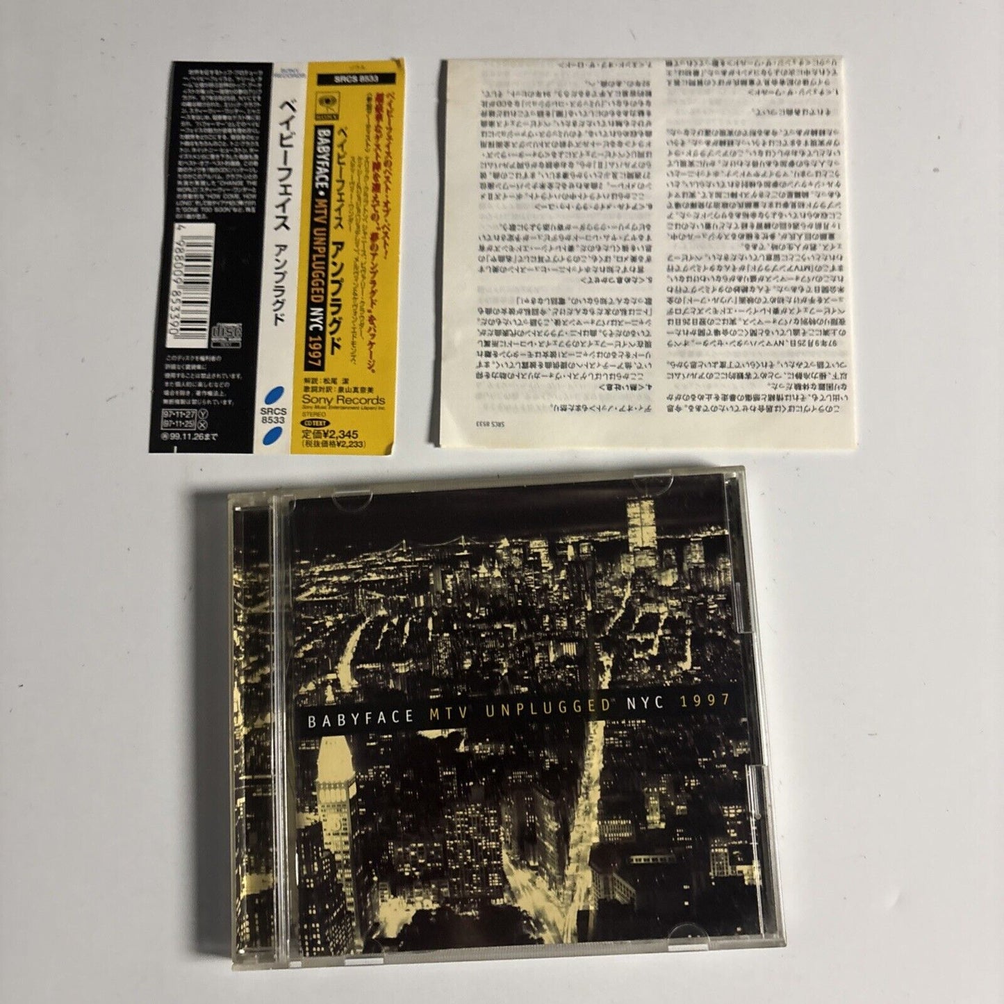 Babyface – MTV Unplugged NYC 1997 (CD, 1997) Japan srcs-8533 Obi