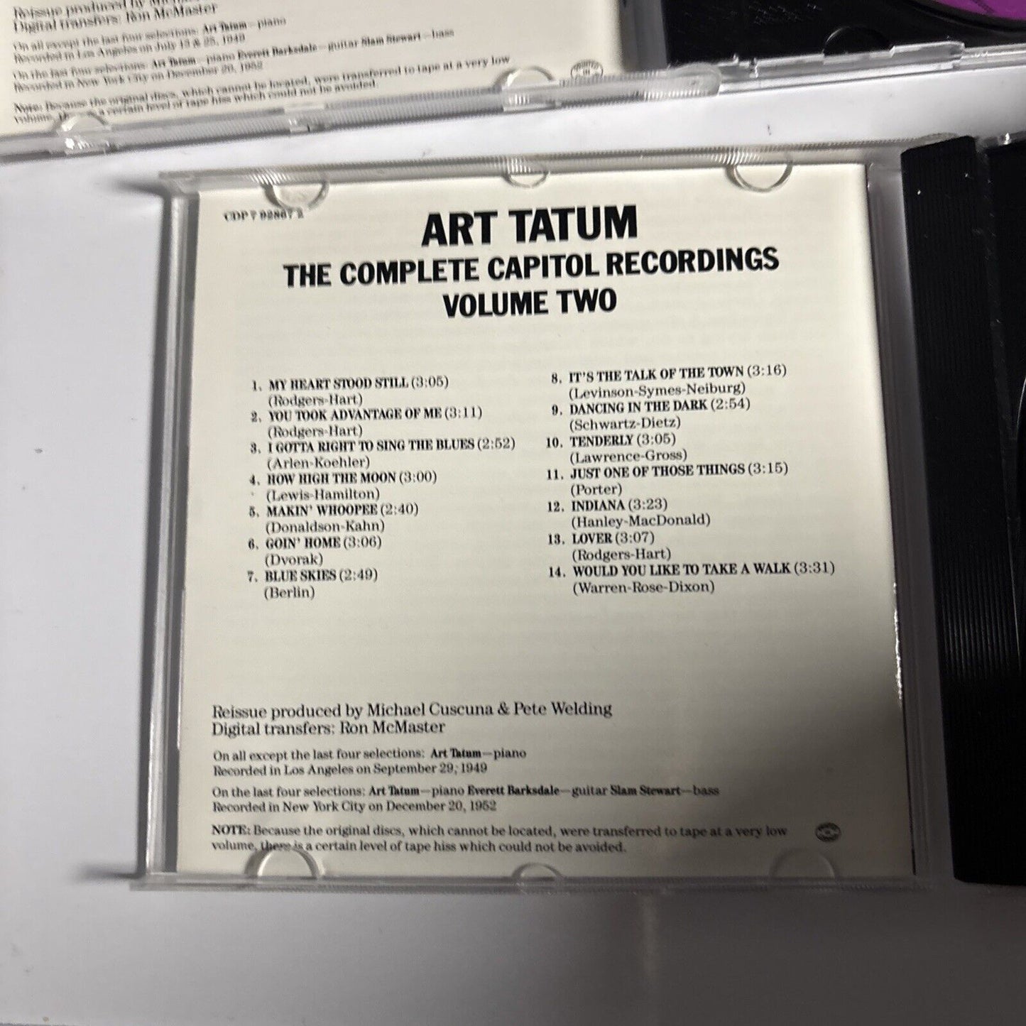 Art Tatum – The Complete Capitol Recordings Volume 1 & 2 (CD 1989) CDP 7 92867 2
