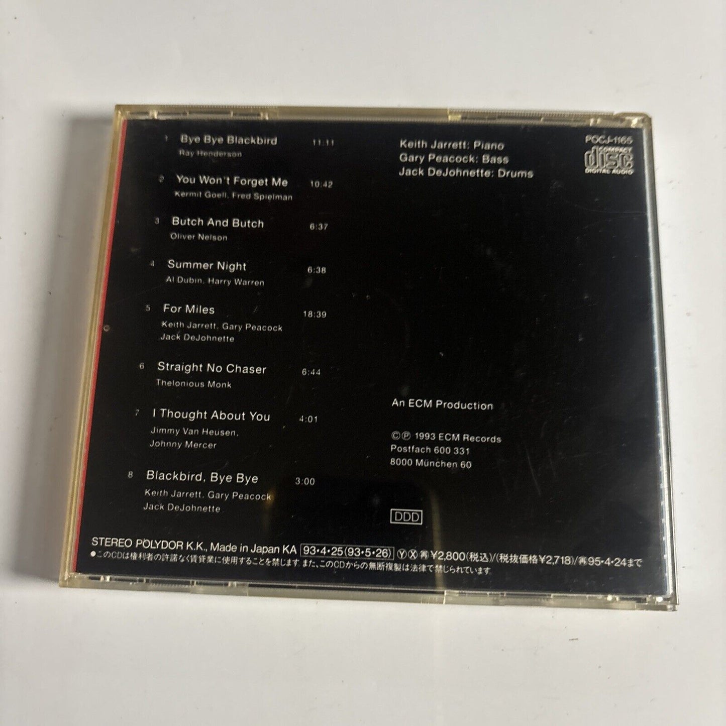 Keith Jarrett Trio – Bye Bye Blackbird (CD, 1993) Japan pocj-1165