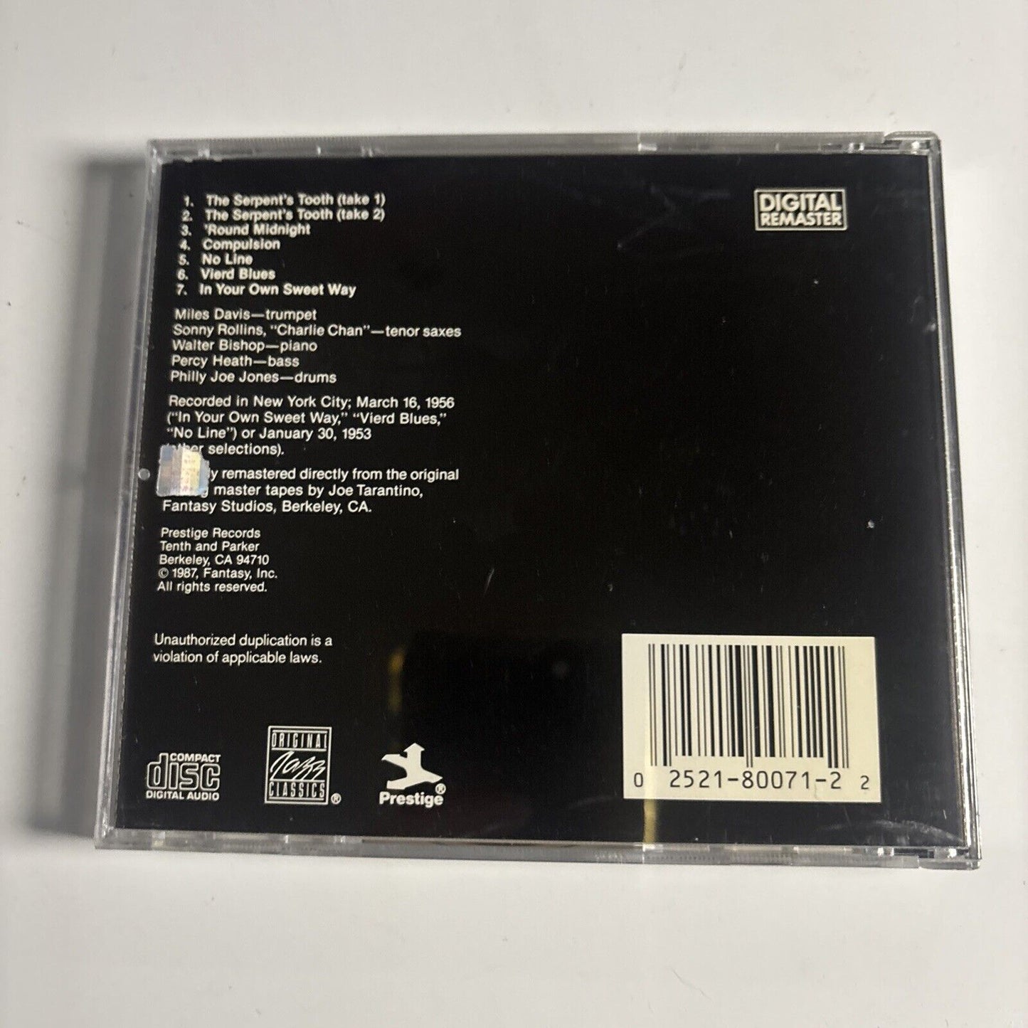 Miles Davis – Collectors' Items (CD, 1987)  P-7044