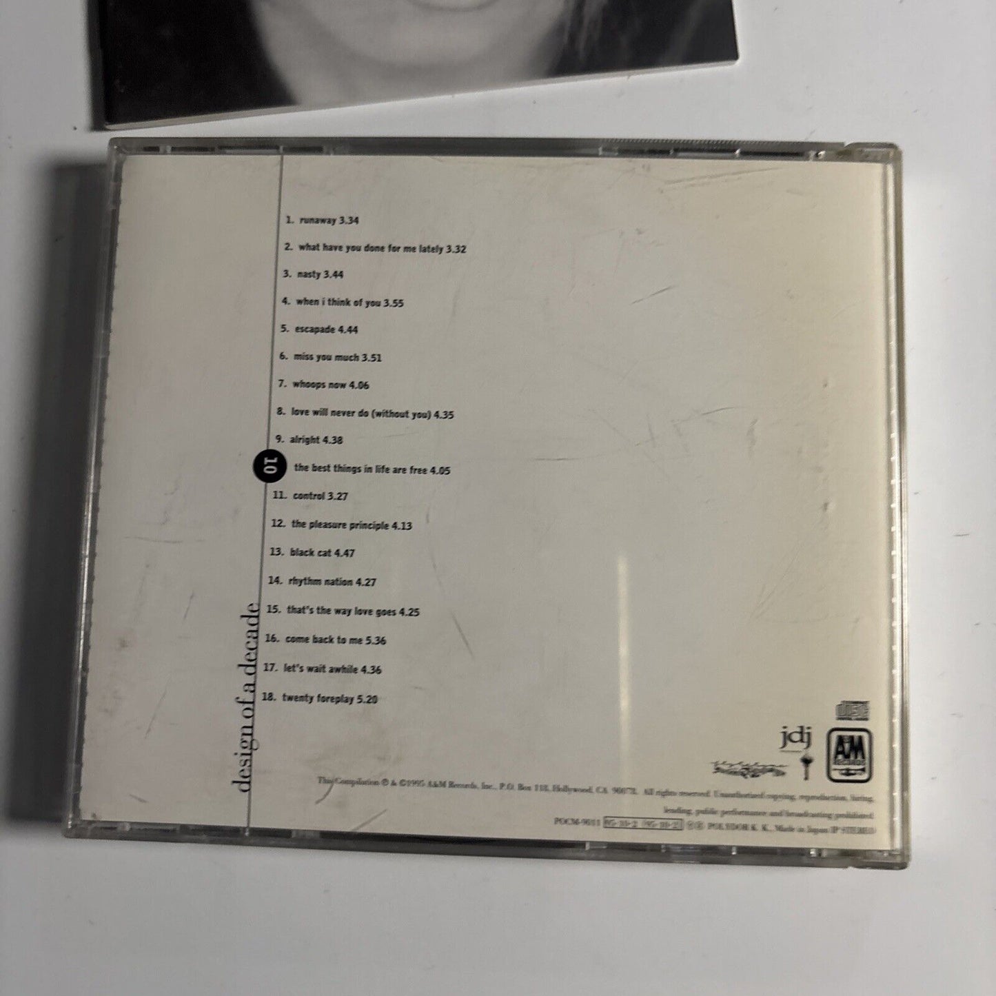 Janet Jackson – Design Of A Decade 1986 / 1996 (CD, 1995) Japan pocm-9011