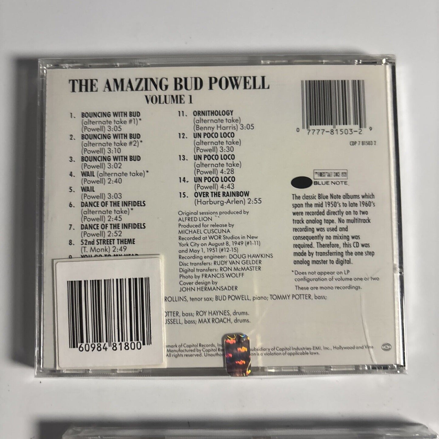 Bud Powell - The Amazing Bud Powell, Volume 1  & 2 (CD, 1989)  *New Sealed*