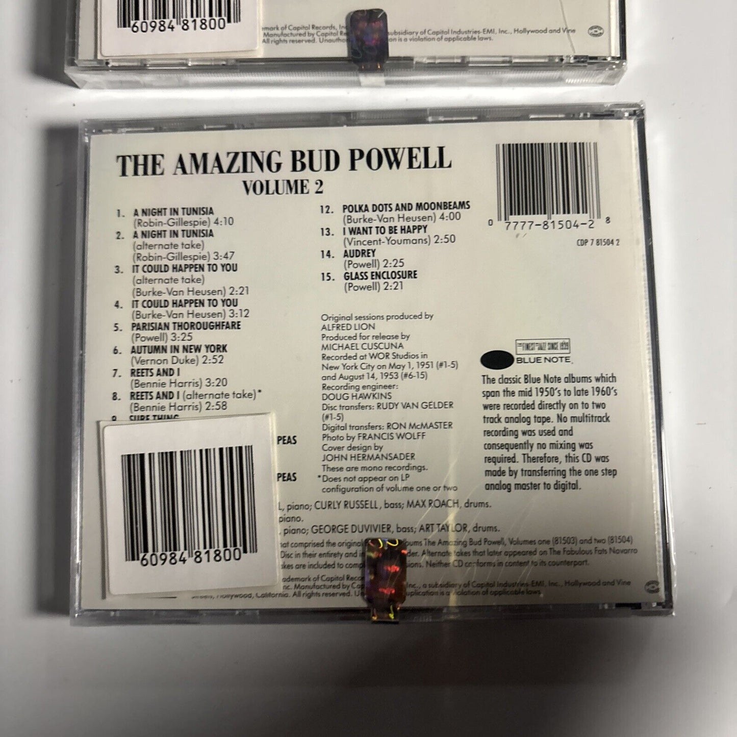 Bud Powell - The Amazing Bud Powell, Volume 1  & 2 (CD, 1989)  *New Sealed*