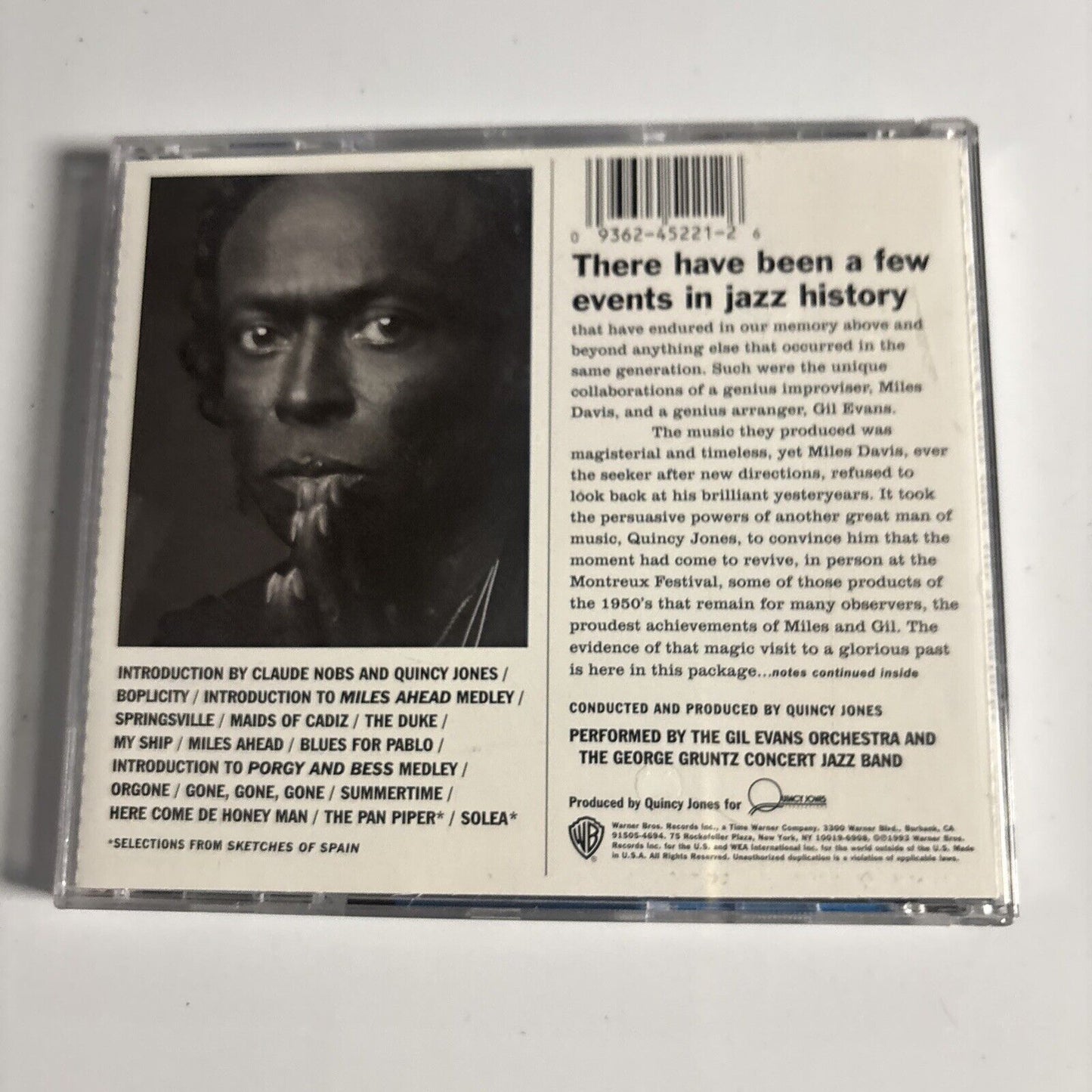 Miles Davis & Quincy Jones – Live At Montreux (CD, 1993)  9 45221-2