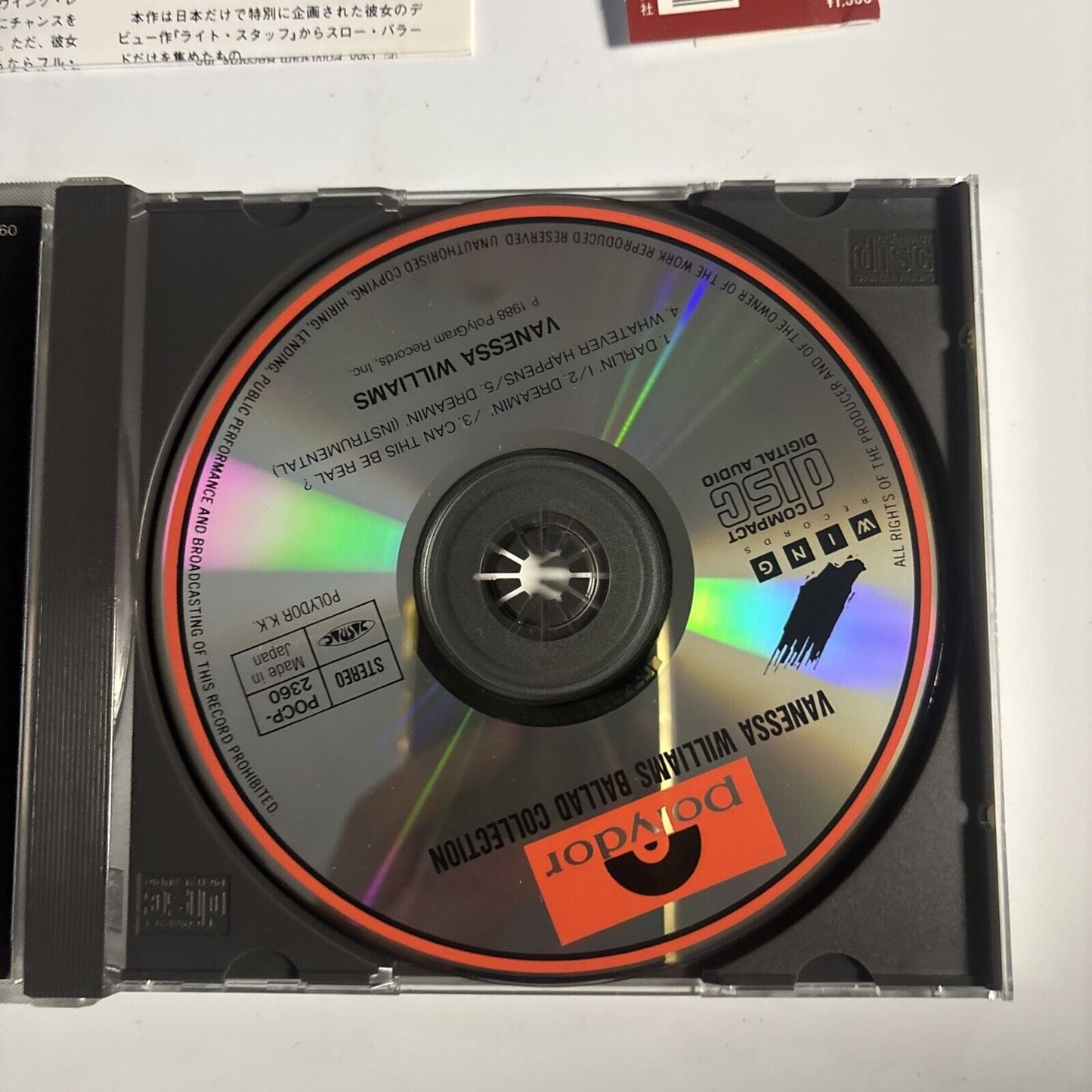 Vanessa Williams – Ballad Collection (CD, 1994) Japan pocp-2360 Obi