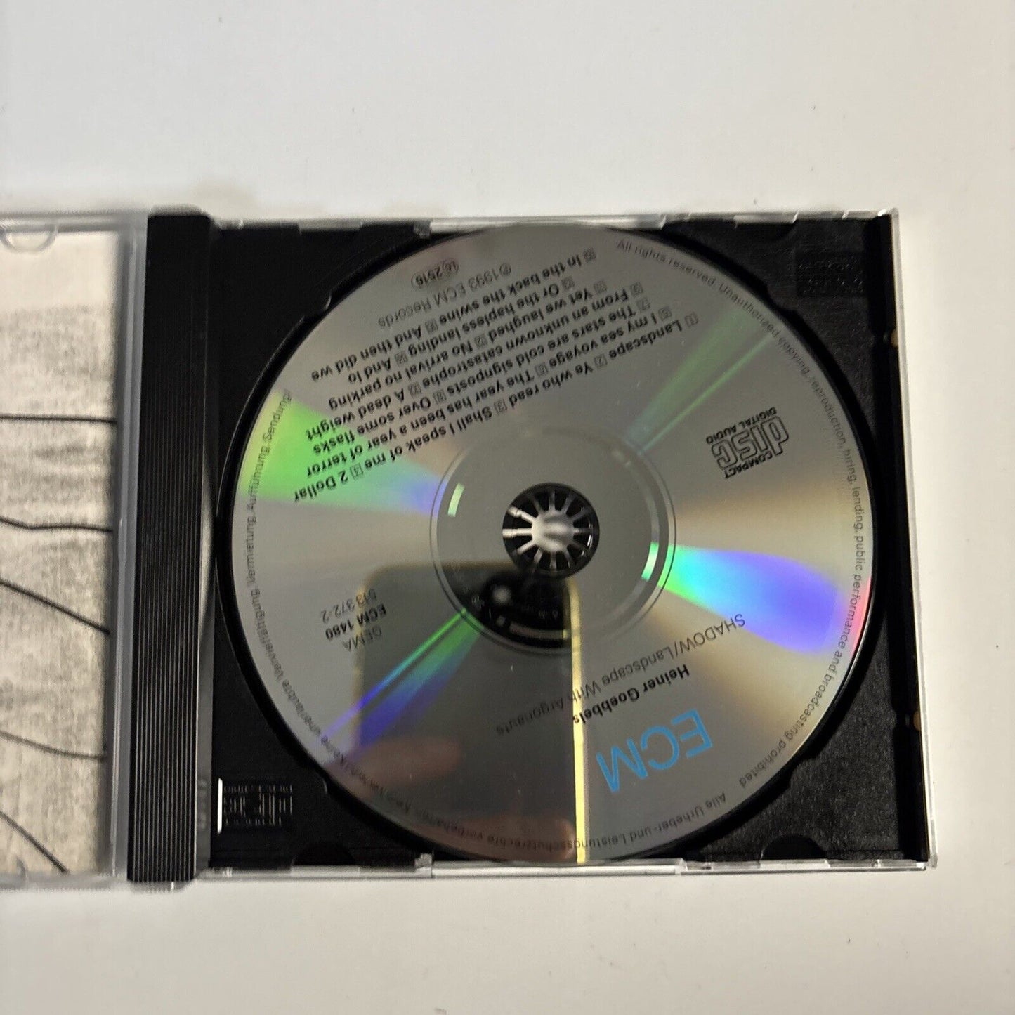 Heiner Goebbels – Shadow / Landscape With Argonauts (CD, 1993) Germany ECM 1480