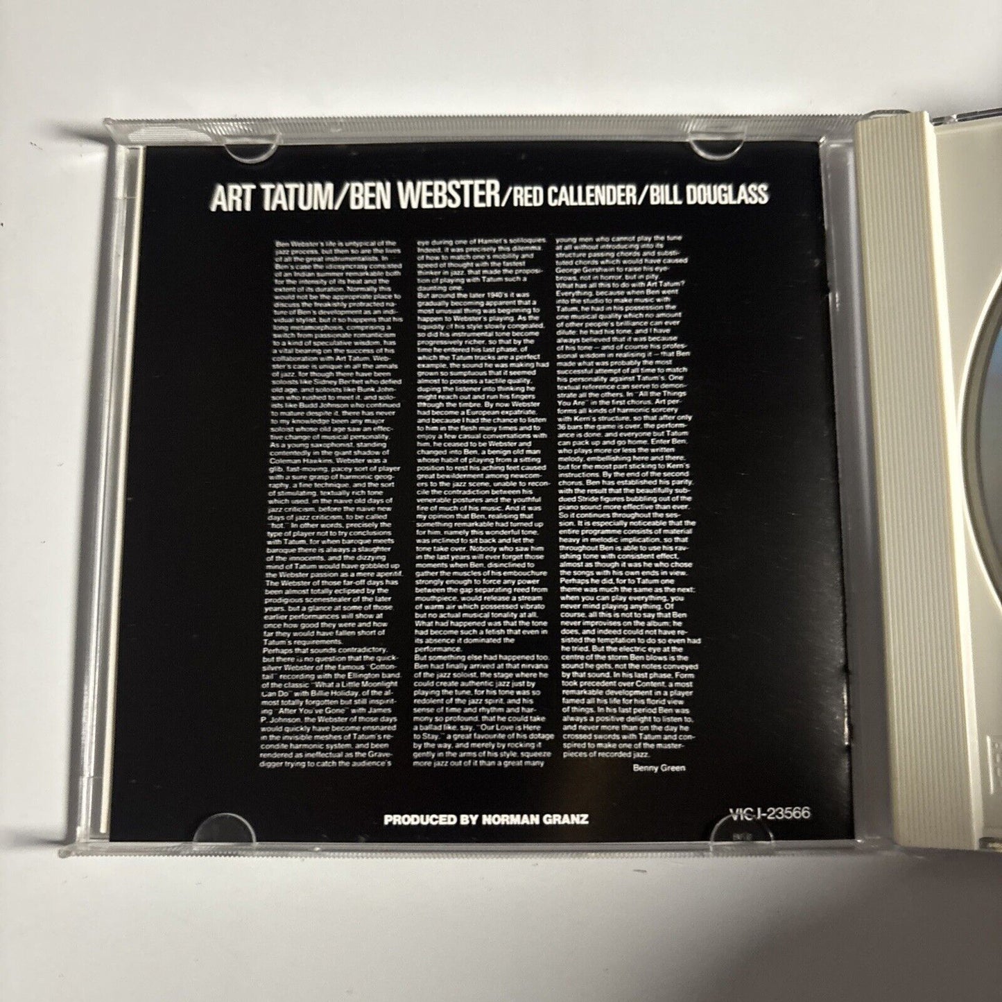 Ben Webster, Art Tatum, Red Callender, The Tatum Group Masterpieces CD Japan