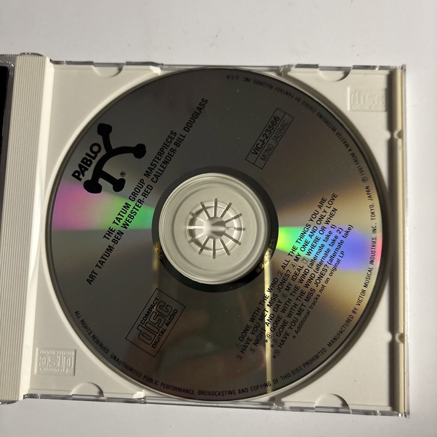 Ben Webster, Art Tatum, Red Callender, The Tatum Group Masterpieces CD Japan