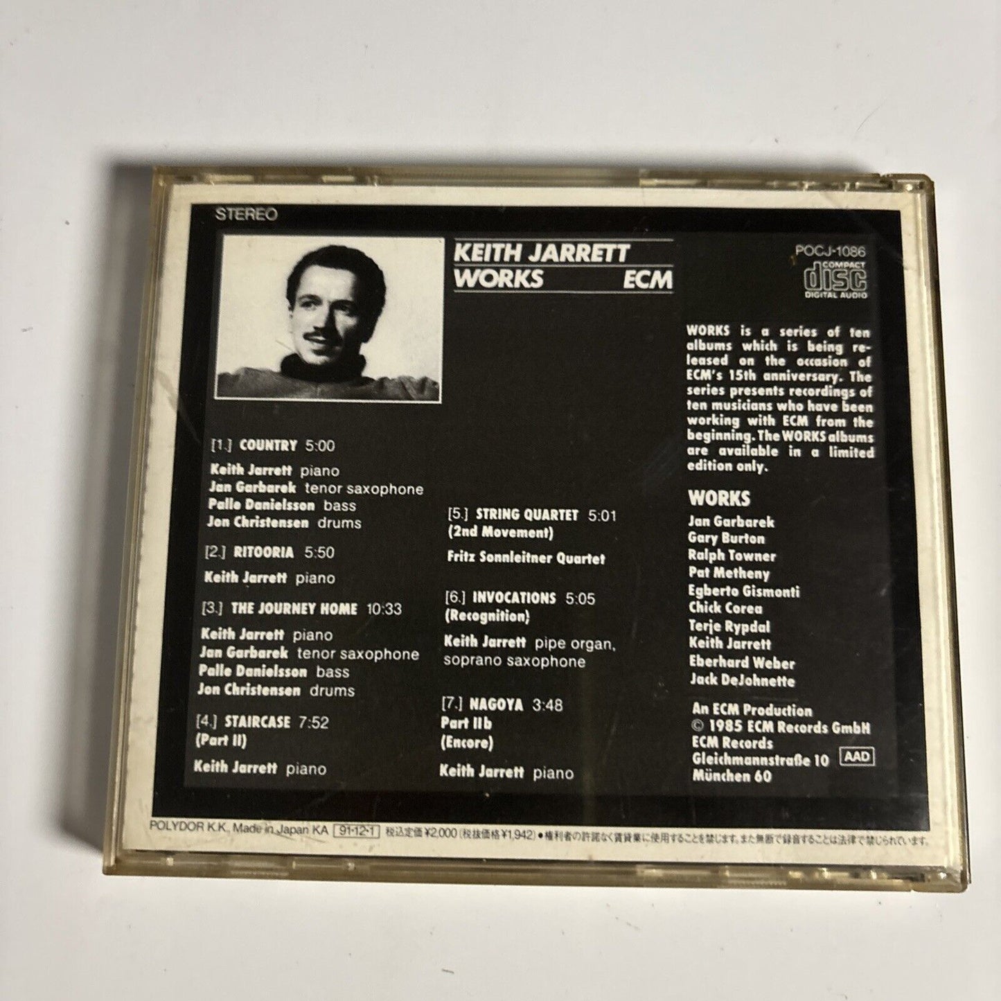 Keith Jarrett – Works (CD, 1991) Japan pocj-1086