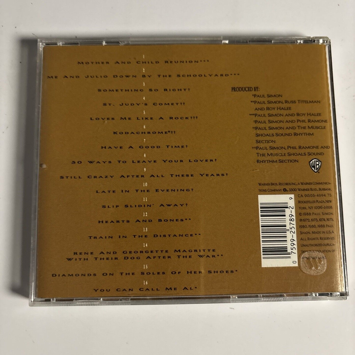 Paul Simon – Negotiations And Love Songs (1971-1986) (CD, 1988)  925 789-2