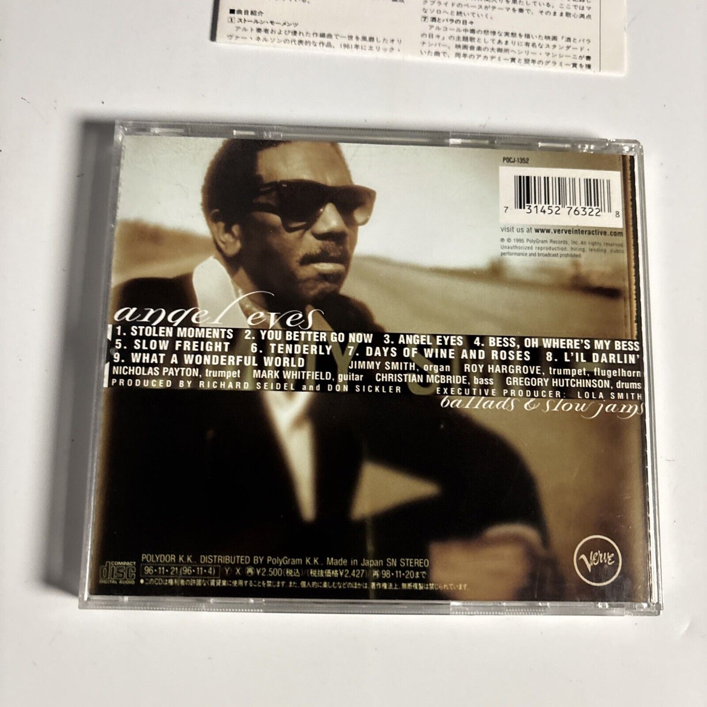 Jimmy Smith – Angel Eyes (Ballads & Slow Jams) (CD, 1996) Japan pocj-1352
