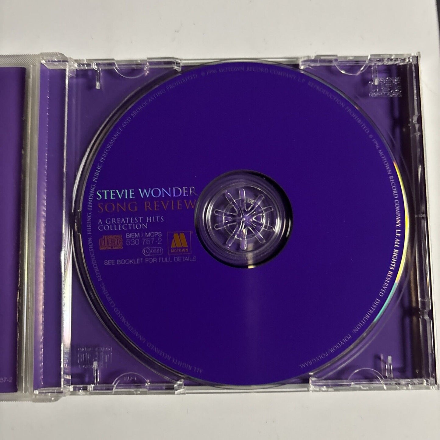 Stevie Wonder – Song Review (A Greatest Hits Collection) (1996, CD)  530 757-2