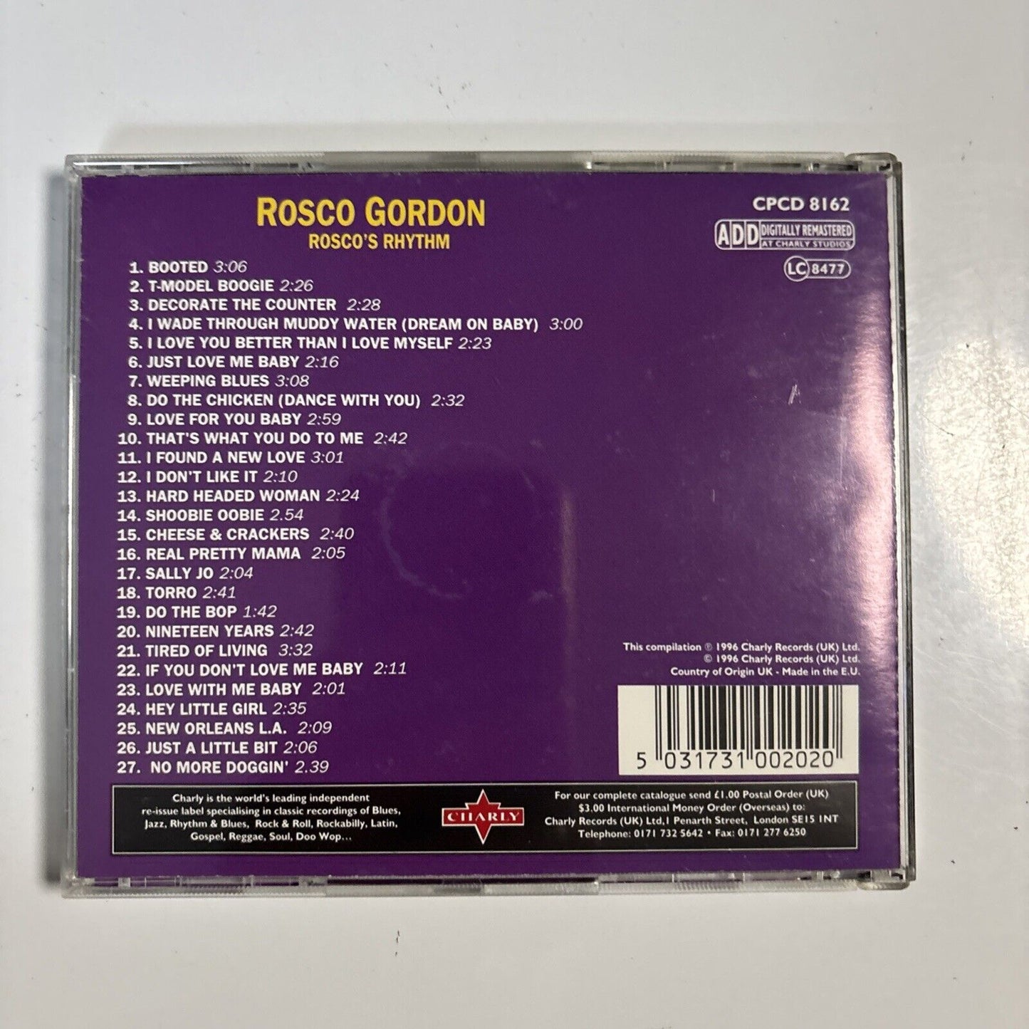 Rosco Gordon – Rosco's Rhythm (CD, 1996)  CPCD 8162