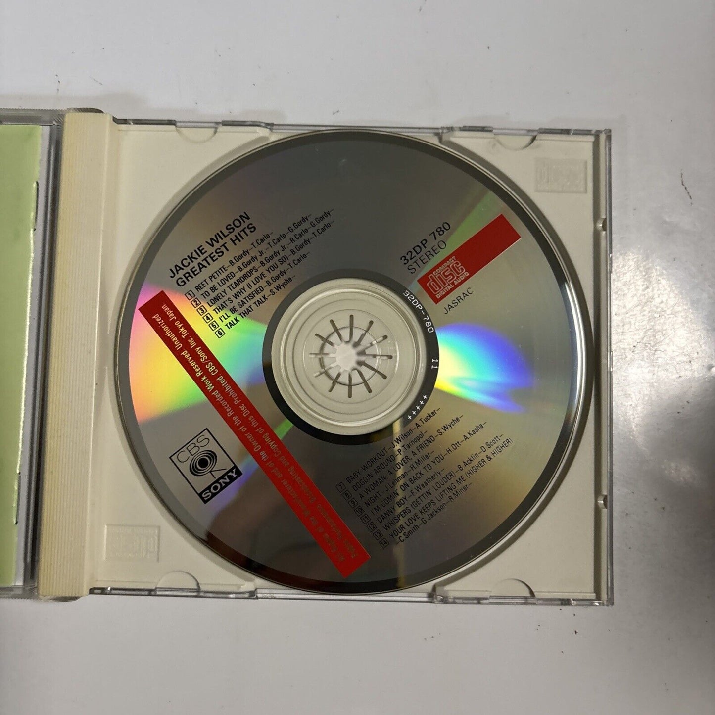 Jackie Wilson – Greatest Hits (CD, 1987) Japan 32dp-780