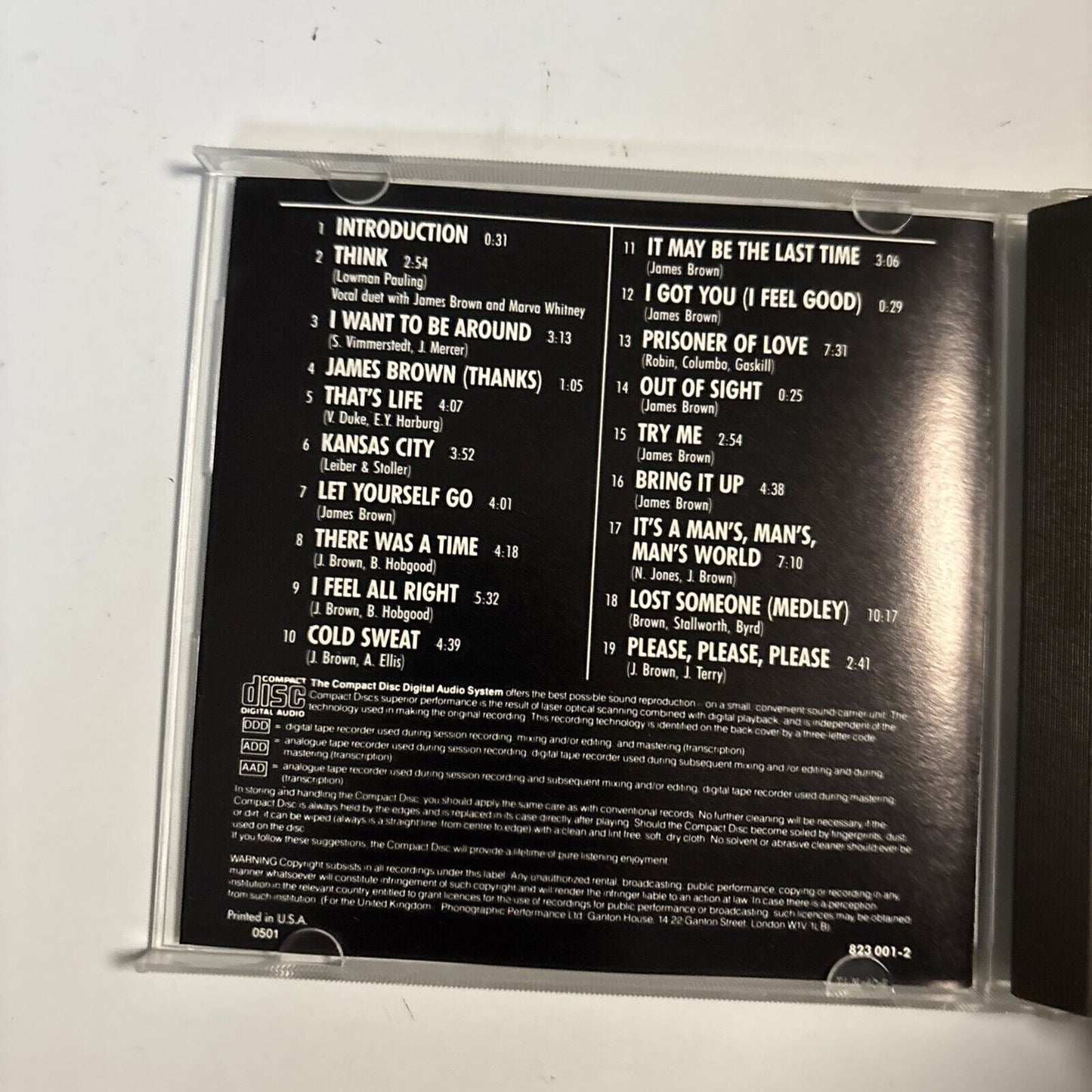James Brown – Live At The Apollo (CD, 1987)  823 001-2