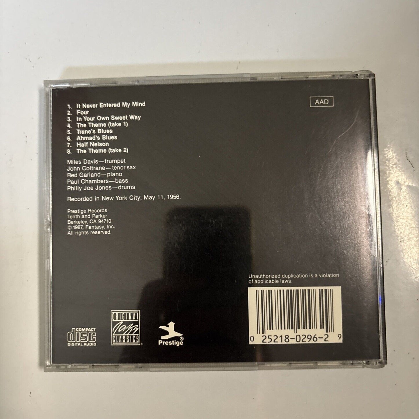 Miles Davis - Workin' With The Miles Davis Quintet (CD, 1987) P-7166