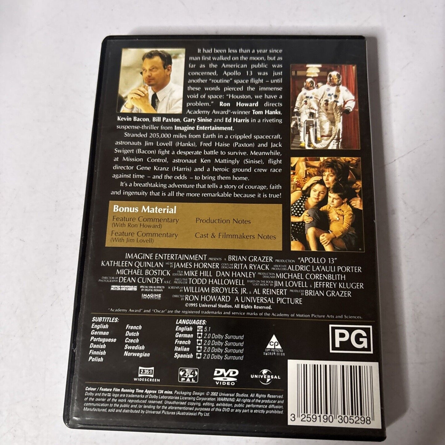 Apollo 13 (DVD, 1995) Tom Hanks, Kevin Bacon NEW Region 4 &2