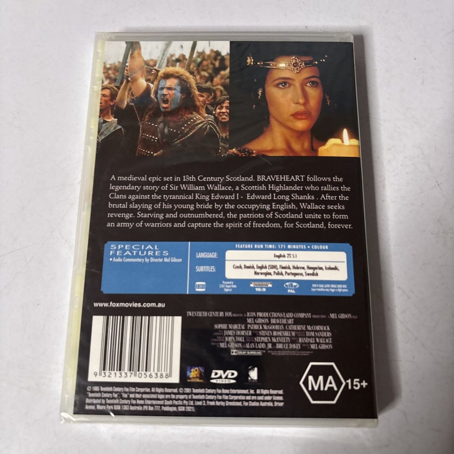 Braveheart (DVD, 1995) Mel Gibson Region 4 *New Sealed*