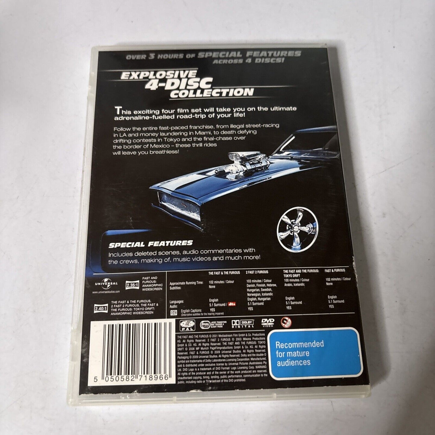 The Fast & The Furious / 2 Fast 2 Furious / Fast & Furious / Tokyo Drift DVD