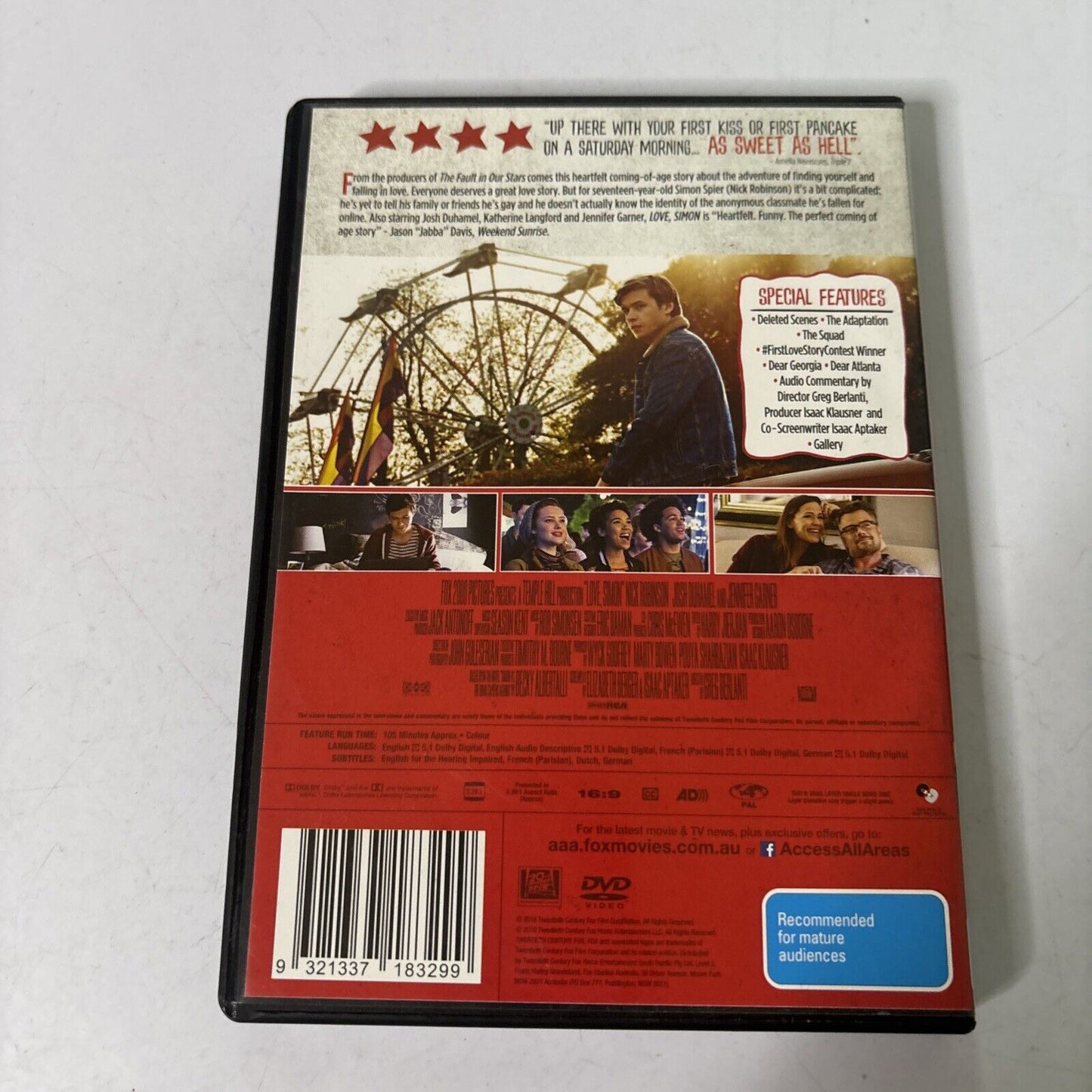 Love, Simon (DVD, 2018) Nick Robinson, Jennifer Garner NEW Region 4