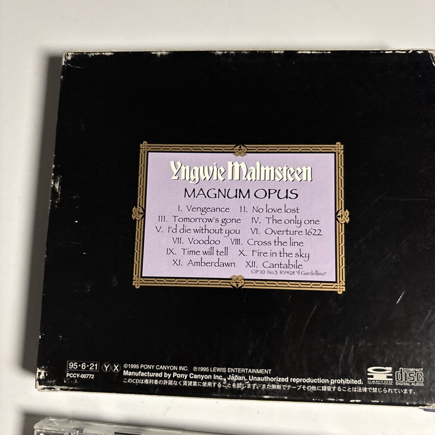 Yngwie Malmsteen – Magnum Opus (CD, 1995) Japan pccy-00772 Slipcase