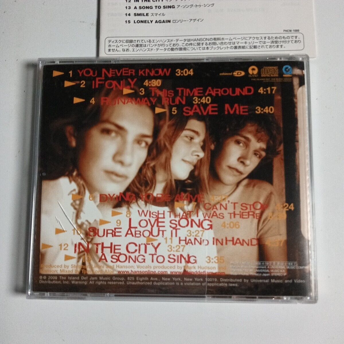 Hanson – This Time Around (CD, 2000) phcw-1080 Japan