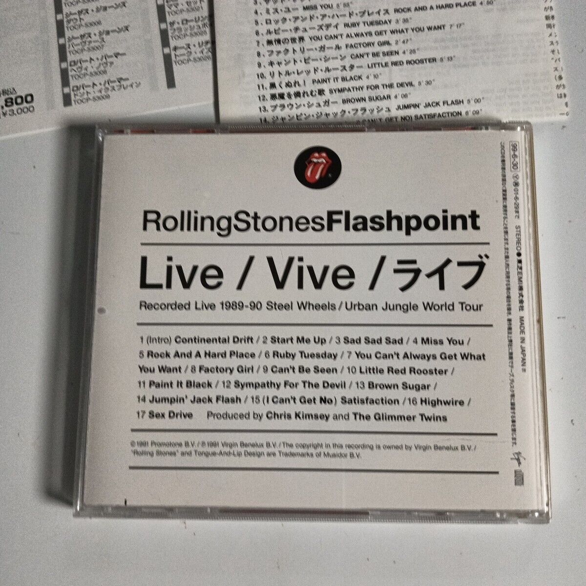 The Rolling Stones – Flashpoint (CD, 1999) tocp-53025 Japan